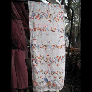 Echo 100% Silk ? Pheasant Birds Harvest Colors Themed Scarf Shawl Handkerchief